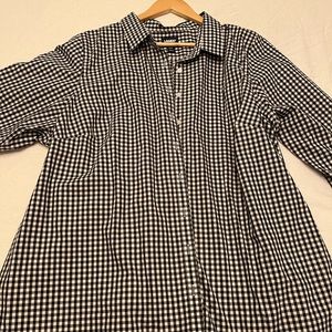 Lands End Black and White no-iron button down shirt
